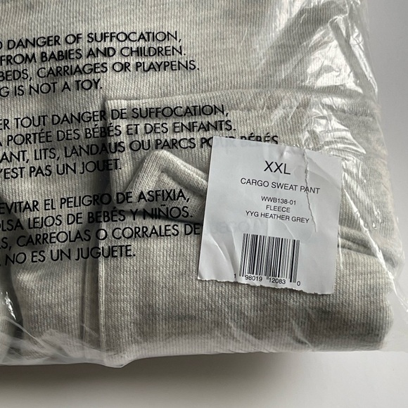 NWT We Wore What Cargo Sweat Pants Fleece XXL Heather Grey - Picture 3 of 6